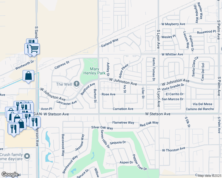 map of restaurants, bars, coffee shops, grocery stores, and more near 975 Sunrise Street in Hemet