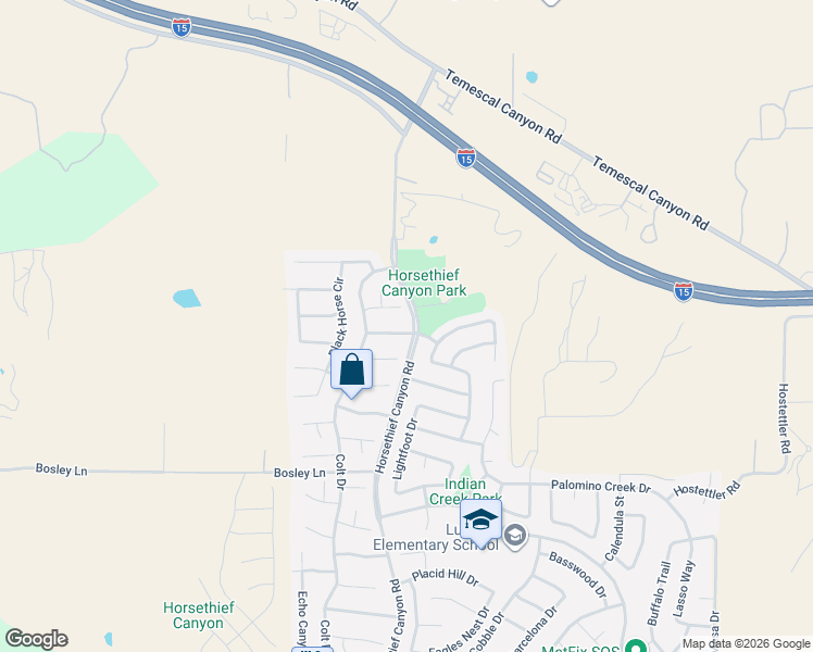 map of restaurants, bars, coffee shops, grocery stores, and more near 13268 Prairestone Drive in Corona