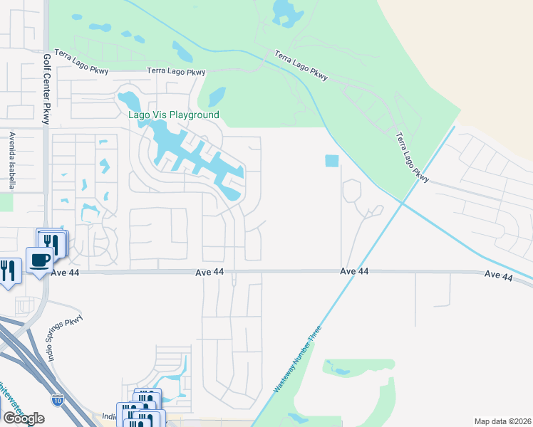 map of restaurants, bars, coffee shops, grocery stores, and more near 84750 Idrovia Court in Indio