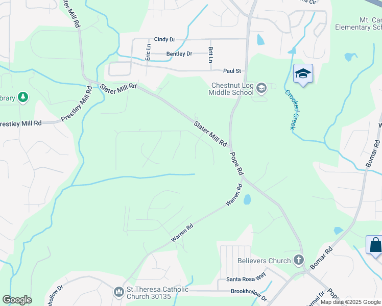 map of restaurants, bars, coffee shops, grocery stores, and more near 2701 Gentry Drive in Douglasville
