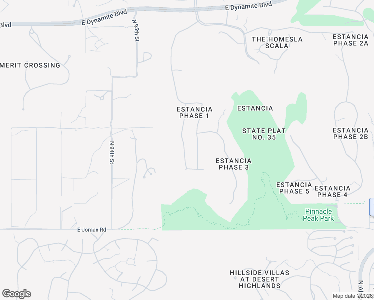 map of restaurants, bars, coffee shops, grocery stores, and more near 27153 North 96th Way in Scottsdale