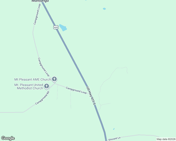 map of restaurants, bars, coffee shops, grocery stores, and more near 3023 U.S. 425 in Monticello