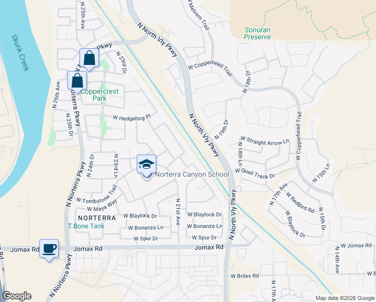 map of restaurants, bars, coffee shops, grocery stores, and more near 20 North 20th Drive in Phoenix