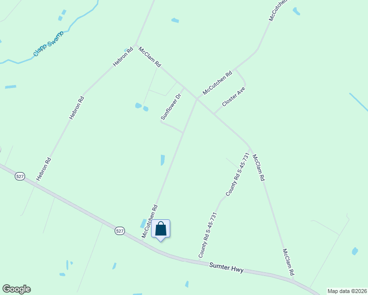 map of restaurants, bars, coffee shops, grocery stores, and more near 2441 McCutchen Road in Kingstree