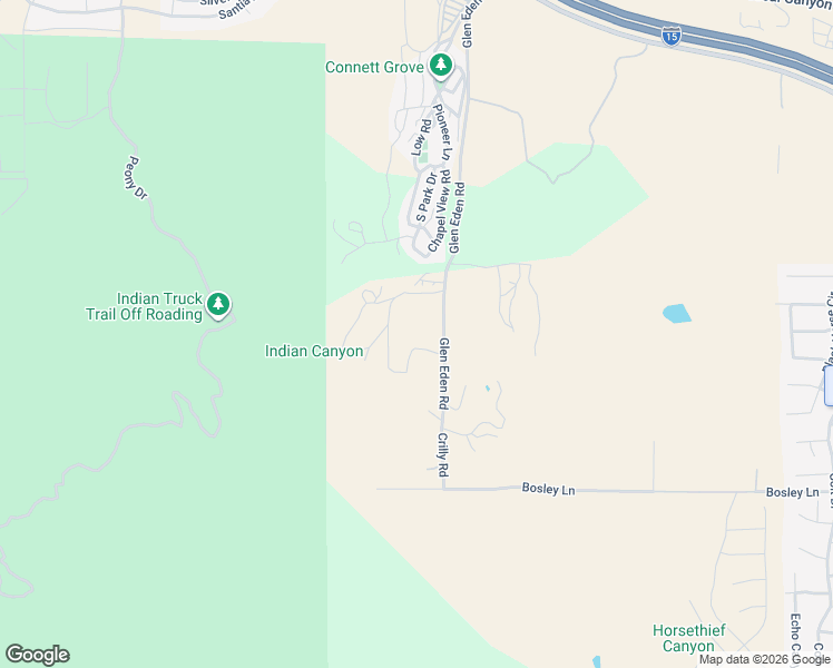 map of restaurants, bars, coffee shops, grocery stores, and more near 26655 Glen Eden Road in Corona