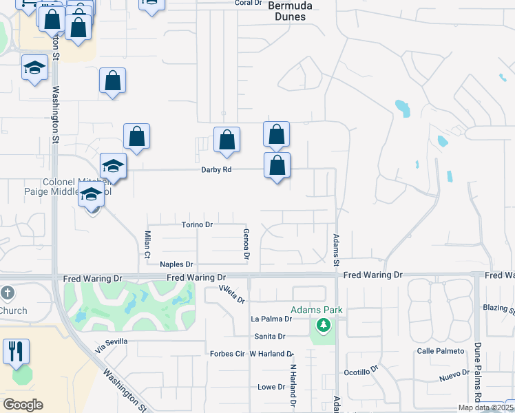 map of restaurants, bars, coffee shops, grocery stores, and more near 78830 Zenith Way in La Quinta