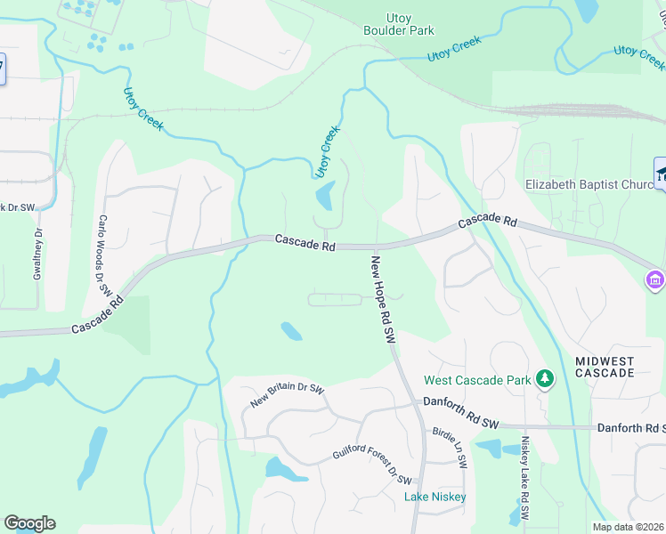 map of restaurants, bars, coffee shops, grocery stores, and more near 4750 Cascade Road in Atlanta