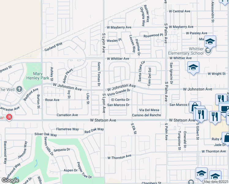map of restaurants, bars, coffee shops, grocery stores, and more near 1580 Vista Grande Drive in Hemet