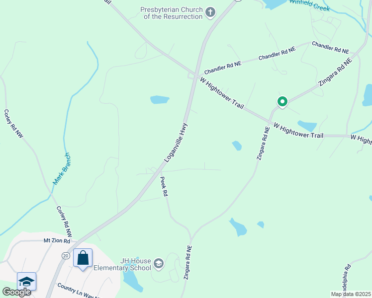map of restaurants, bars, coffee shops, grocery stores, and more near 3351 Georgia 20 in Conyers