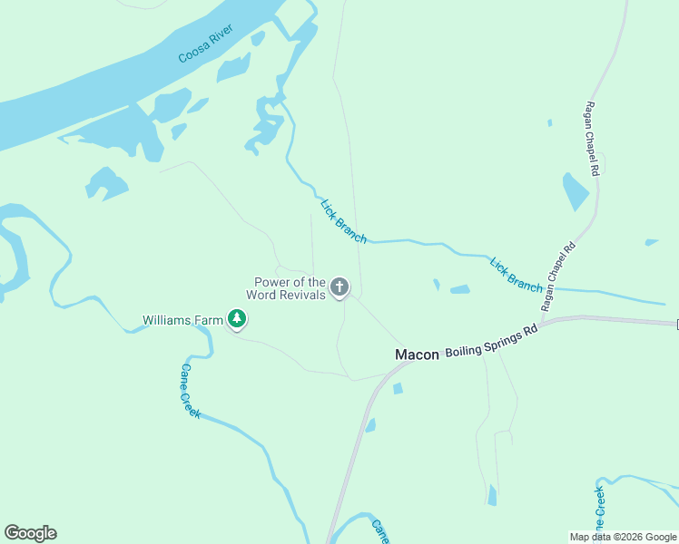 map of restaurants, bars, coffee shops, grocery stores, and more near 268 River Road in Ohatchee