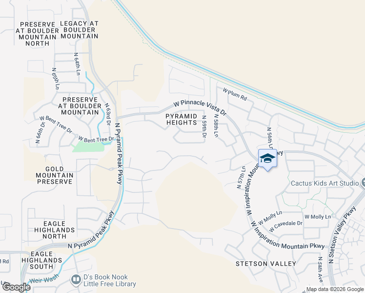 map of restaurants, bars, coffee shops, grocery stores, and more near 5940 West Straight Arrow Lane in Phoenix