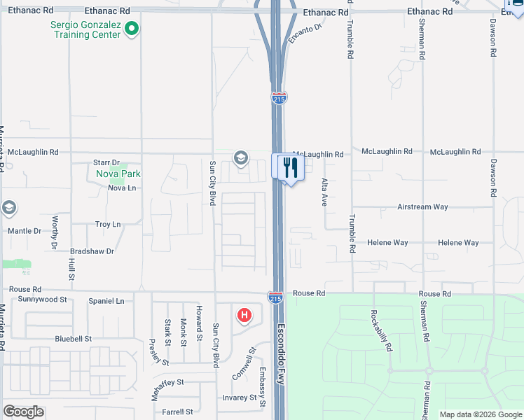 map of restaurants, bars, coffee shops, grocery stores, and more near 26715 China Drive in Menifee