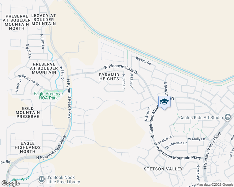 map of restaurants, bars, coffee shops, grocery stores, and more near 5915 West Straight Arrow Lane in Phoenix