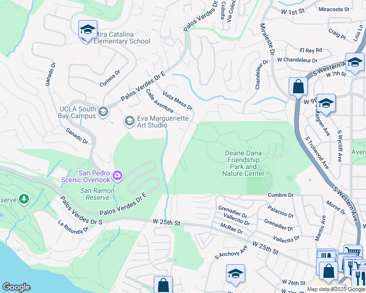 map of restaurants, bars, coffee shops, grocery stores, and more near 30742 Tarapaca Road in Rancho Palos Verdes