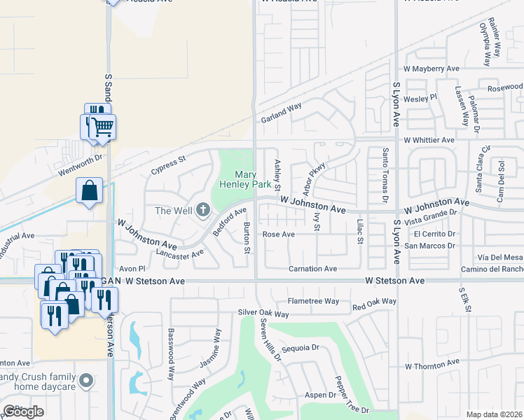map of restaurants, bars, coffee shops, grocery stores, and more near 930 Countryside Street in Hemet