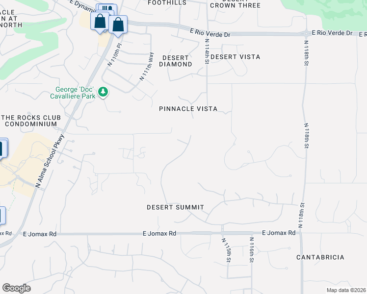 map of restaurants, bars, coffee shops, grocery stores, and more near 11240 East Ajave Drive in Scottsdale