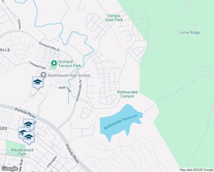 map of restaurants, bars, coffee shops, grocery stores, and more near 165 Villa Ridge in Irvine