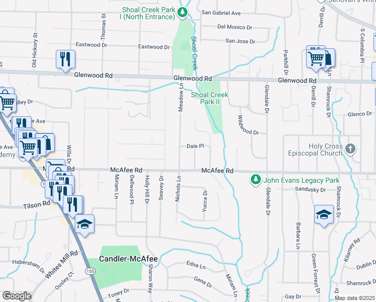 map of restaurants, bars, coffee shops, grocery stores, and more near 2935 Dale Place in Decatur
