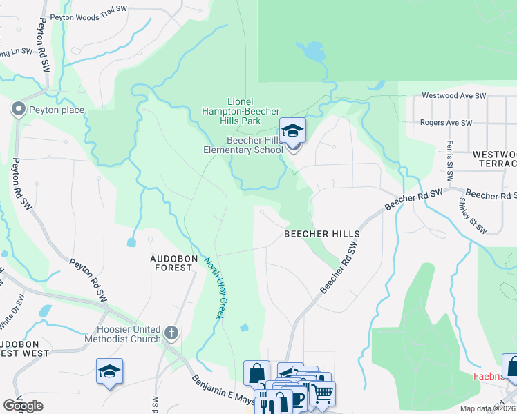 map of restaurants, bars, coffee shops, grocery stores, and more near 818 Flamingo Drive Southwest in Atlanta