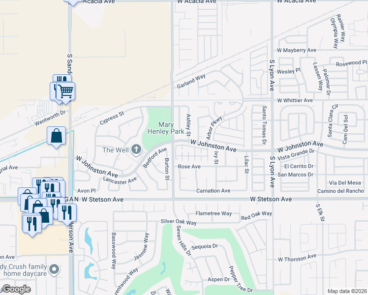 map of restaurants, bars, coffee shops, grocery stores, and more near 918 Summerfield Street in Hemet