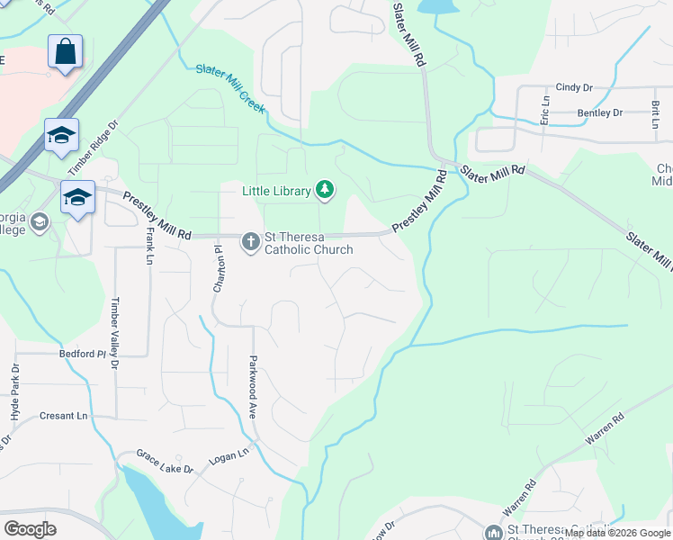 map of restaurants, bars, coffee shops, grocery stores, and more near 9126 Saddlebrook Way in Douglasville