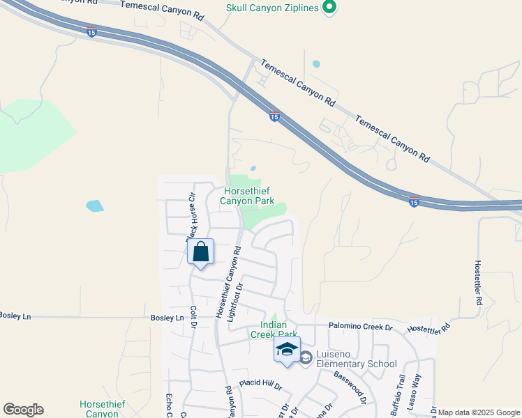 map of restaurants, bars, coffee shops, grocery stores, and more near Shotgun Trail Road in Corona