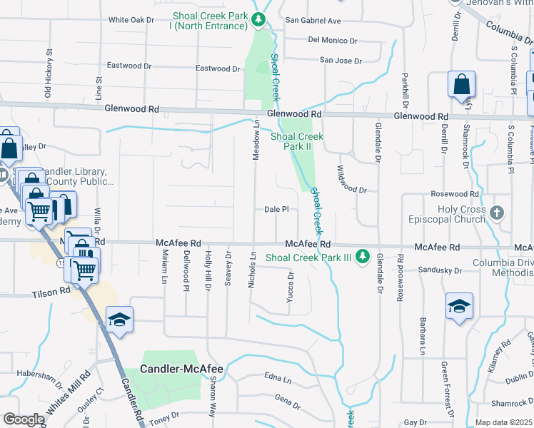 map of restaurants, bars, coffee shops, grocery stores, and more near 2929 Dale Place in Decatur
