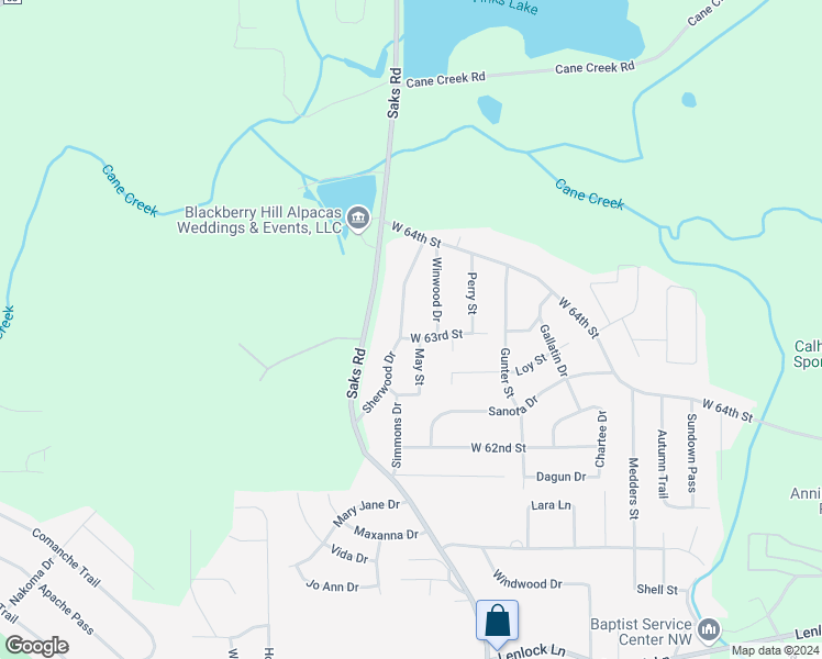 map of restaurants, bars, coffee shops, grocery stores, and more near 6301 Sherwood Drive in Anniston