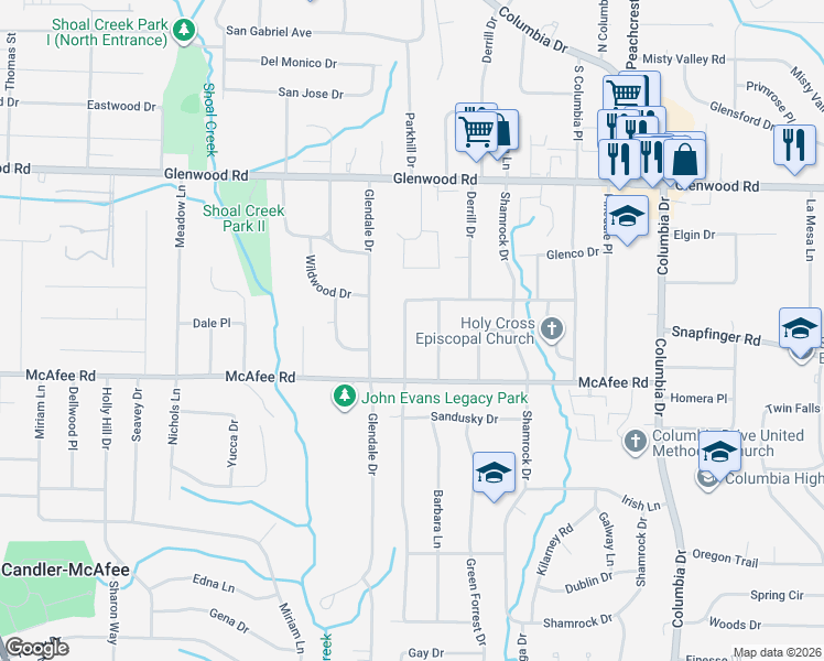 map of restaurants, bars, coffee shops, grocery stores, and more near 1964 Rosewood Road in Decatur