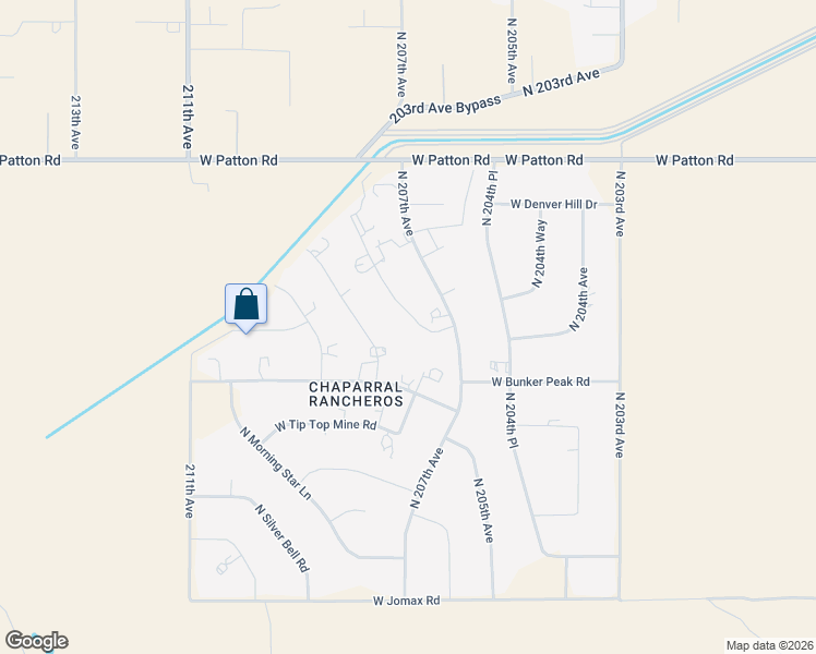 map of restaurants, bars, coffee shops, grocery stores, and more near 27602 North Denver Hill Drive in Wittmann