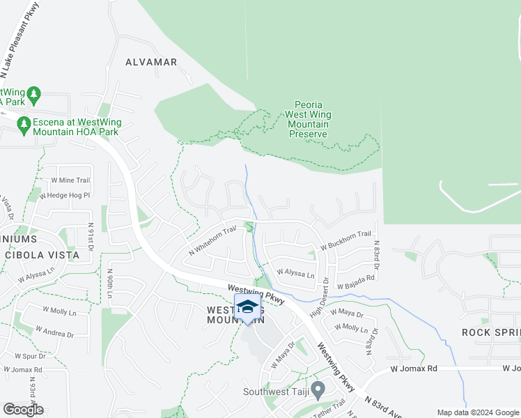 map of restaurants, bars, coffee shops, grocery stores, and more near 27466 North 85th Drive in Peoria
