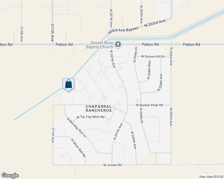 map of restaurants, bars, coffee shops, grocery stores, and more near 27602 North Denver Hill Drive in Wittmann