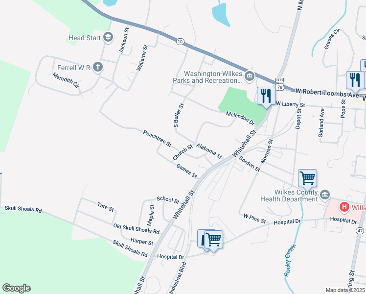 map of restaurants, bars, coffee shops, grocery stores, and more near 204 Church Street in Washington
