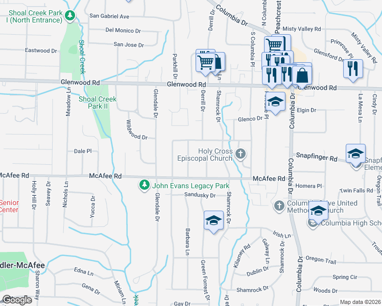 map of restaurants, bars, coffee shops, grocery stores, and more near 1953 Laurel Lane in Decatur