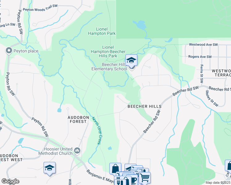 map of restaurants, bars, coffee shops, grocery stores, and more near 818 Flamingo Drive Southwest in Atlanta