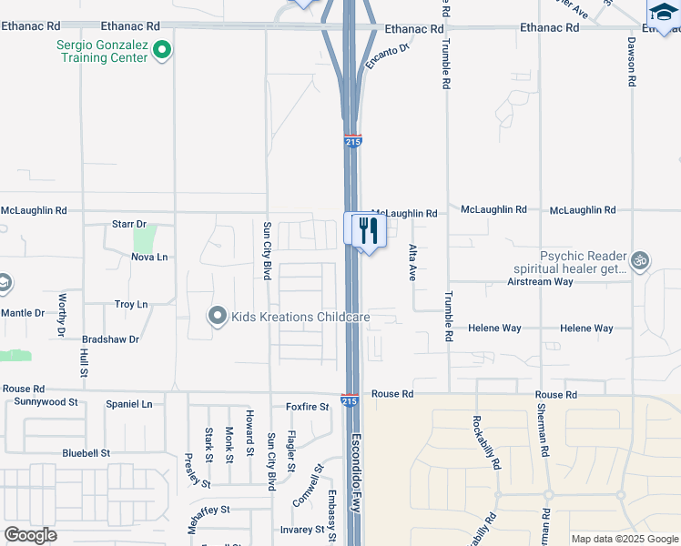 map of restaurants, bars, coffee shops, grocery stores, and more near 26678 China Drive in Menifee