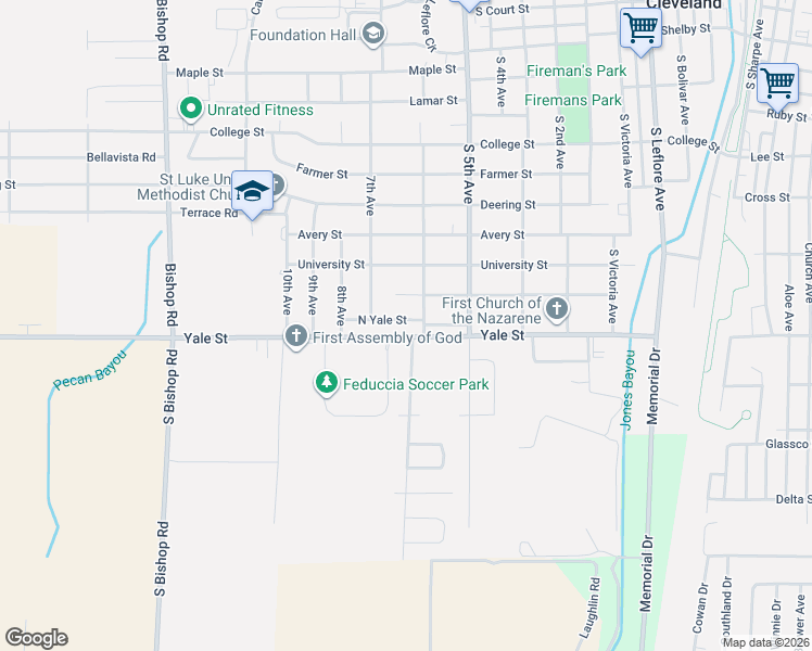 map of restaurants, bars, coffee shops, grocery stores, and more near 1103 North Yale Street in Cleveland
