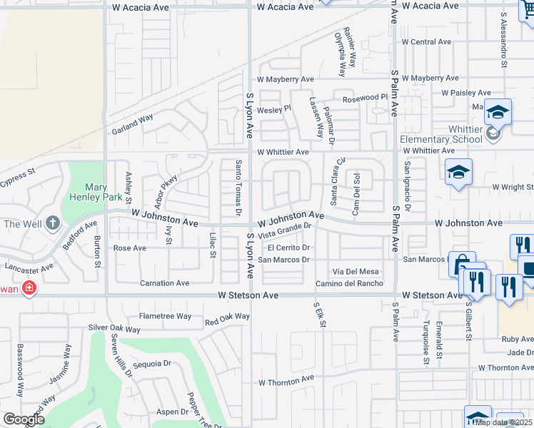 map of restaurants, bars, coffee shops, grocery stores, and more near 640 San Mateo Circle in Hemet
