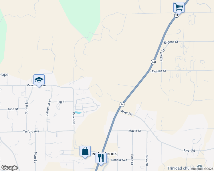 map of restaurants, bars, coffee shops, grocery stores, and more near 21080 Kimes Lane in Lake Elsinore