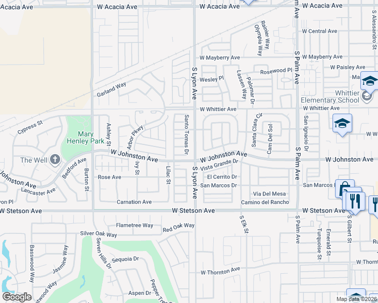 map of restaurants, bars, coffee shops, grocery stores, and more near 868 Santo Tomas Drive in Hemet