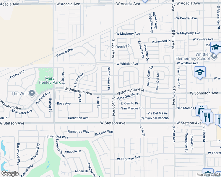 map of restaurants, bars, coffee shops, grocery stores, and more near 868 Santo Tomas Drive in Hemet