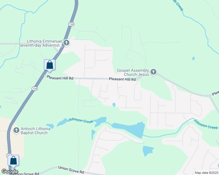 map of restaurants, bars, coffee shops, grocery stores, and more near 7485 Ferrara Drive in Lithonia