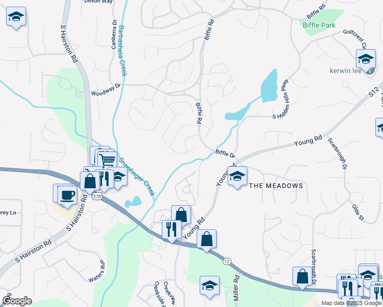 map of restaurants, bars, coffee shops, grocery stores, and more near 1987 Wynhurst Crossing in Stone Mountain