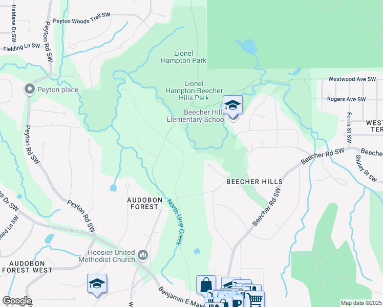 map of restaurants, bars, coffee shops, grocery stores, and more near 818 Flamingo Dr SW in Atlanta