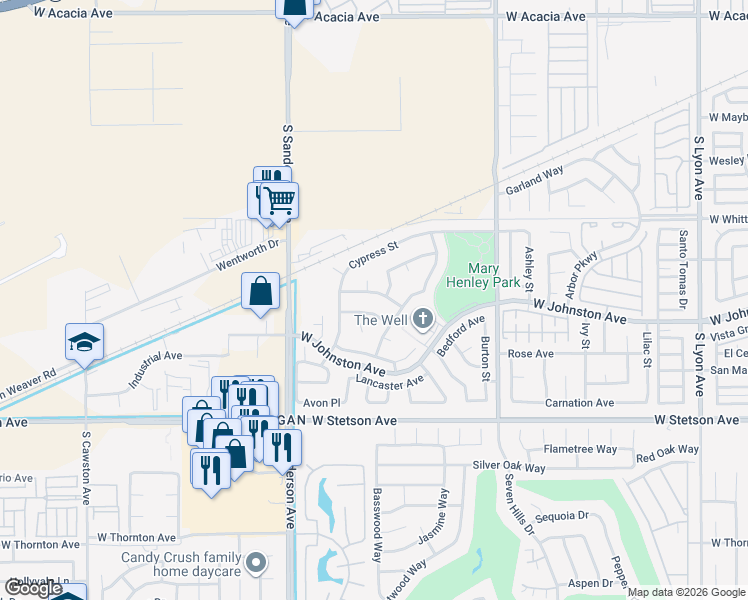 map of restaurants, bars, coffee shops, grocery stores, and more near 2985 Pembroke Avenue in Hemet