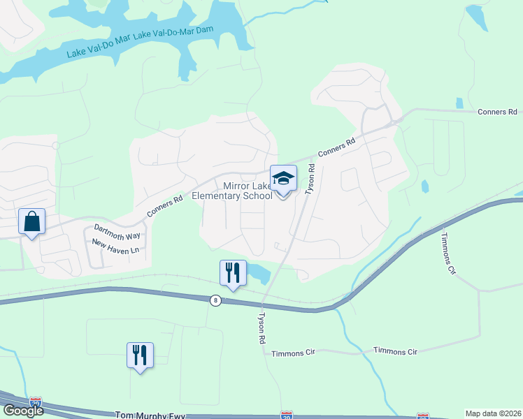 map of restaurants, bars, coffee shops, grocery stores, and more near 2579 Grayton Loop in Villa Rica