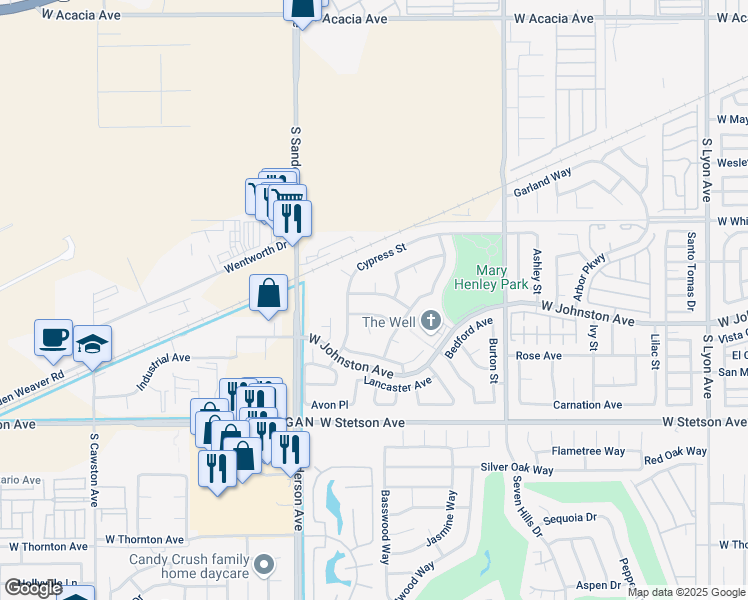 map of restaurants, bars, coffee shops, grocery stores, and more near 3013 Pembroke Avenue in Hemet