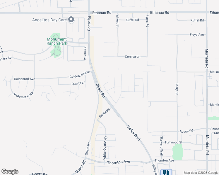 map of restaurants, bars, coffee shops, grocery stores, and more near Forest Hills Drive in Menifee