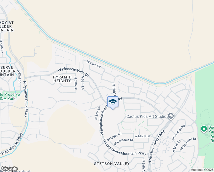 map of restaurants, bars, coffee shops, grocery stores, and more near 5630 West Bent Tree Drive in Phoenix