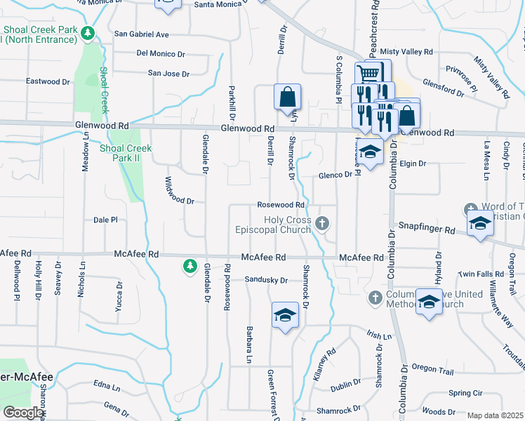map of restaurants, bars, coffee shops, grocery stores, and more near 1882 Rosewood Road in Decatur